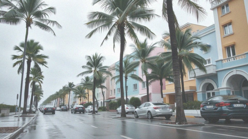 Jakie są opady deszczu w Miami w poszczególnych miesiącach?